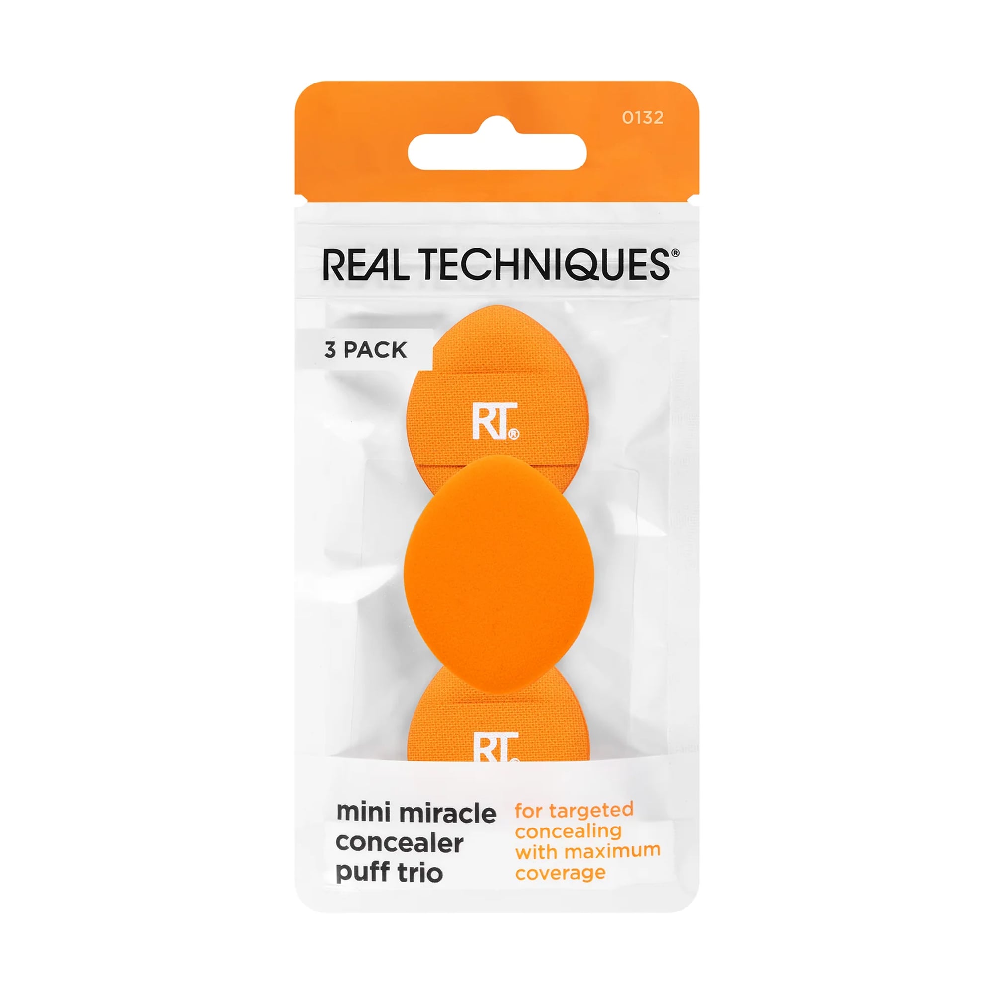 Набір міні-спонжів для макіяжу Real Techiques Mini Miracle Concealer Puff Trio помаранчевий, 3 шт