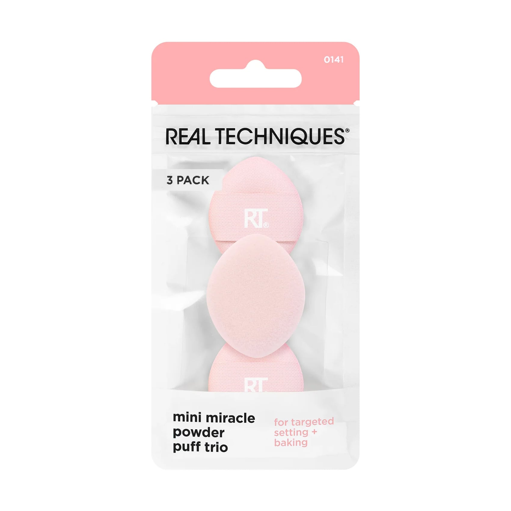 Набір міні-спонжів для макіяжу Real Techiques Mini Miracle Powder Puff Trio рожевий, 3 шт
